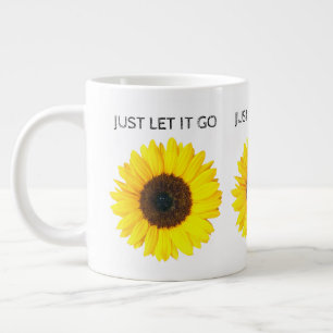 Caneca De Café Grande Apenas Deixe Ir Girassol