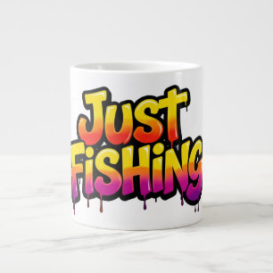 Caneca De Café Grande Apenas Pescando Arco-íris Gotejante Presente Diver
