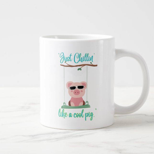 Caneca De Café Grande apenas resfriando - citação de porco (Direita)