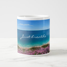 Caneca De Café Grande Apenas respire, incrível pintura de vista do mar