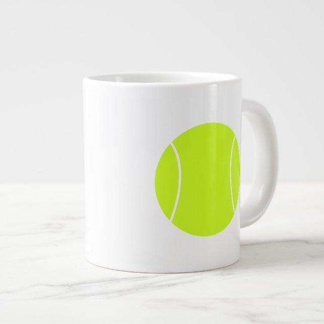 Caneca De Café Grande Apenas uma bola simples de Tênis (Frente Esquerda)