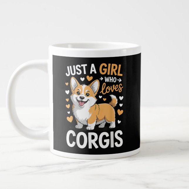 Caneca De Café Grande Apenas Uma Garota Que Ama Corgis (Esquerda)