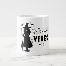 Caneca De Café Grande "Apenas Víblias Malvadas" - Bruxa Negra Halloween