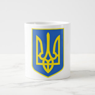 Caneca De Café Grande Apoiar O Casaco De Armas Ucraniano Da Ucrânia