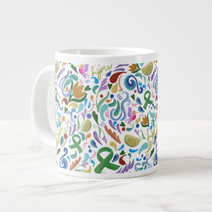 Caneca De Café Grande Apoio à Consciência da Doença de Lyme, Fita Verde