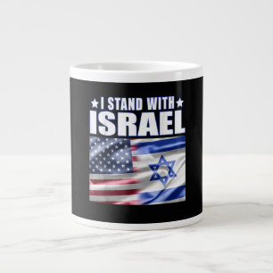 Caneca De Café Grande Apoio a Israel Eu Fico com Israel 