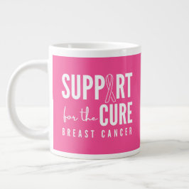 Caneca De Café Grande apoio ao cancer de mama cura impermeável