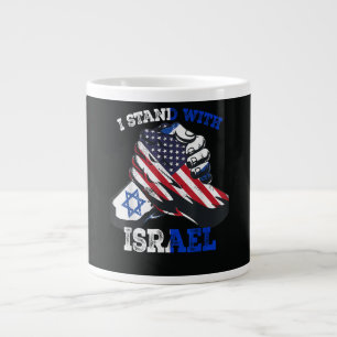 Caneca De Café Grande Apoio Eu Fico com a Herança Judaica Israelense