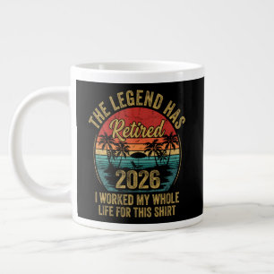 Caneca De Café Grande Aposentado 2026 Trabalhou a Vida Toda Por Esta Apo