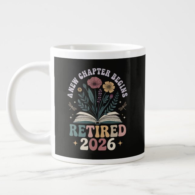 Caneca De Café Grande Aposentado 2026 Um Novo Capítulo Começa (Esquerda)