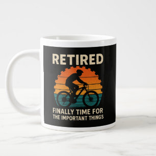 Caneca De Café Grande Aposentado Finalmente É Hora Das Coisas Importante