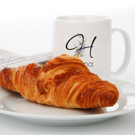 Caneca De Café Grande Aposentadoria empregador Monograma Aquarela