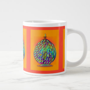 Caneca De Café Grande Apothecary Jar Orange Blue