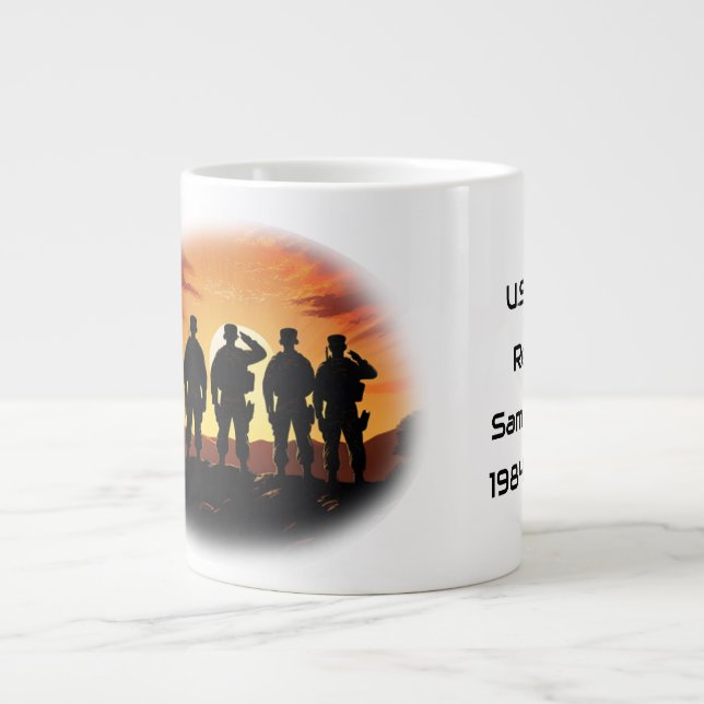 Caneca De Café Grande Apreciação de Membro do Serviço Personalizável (Frente)