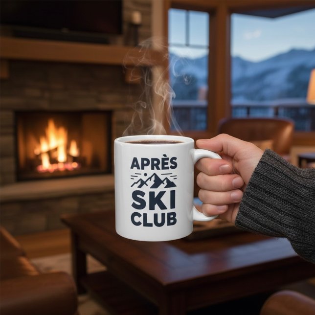 Caneca De Café Grande Apres Ski Club Mountain Logo - Custom Mens Winter  (Criador carregado)