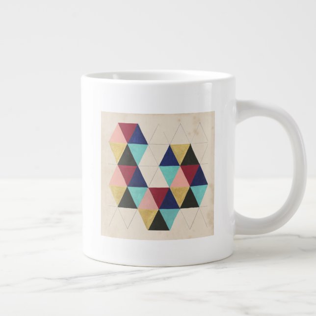 Caneca De Café Grande Apresentação de padrões geométricos III (Direita)