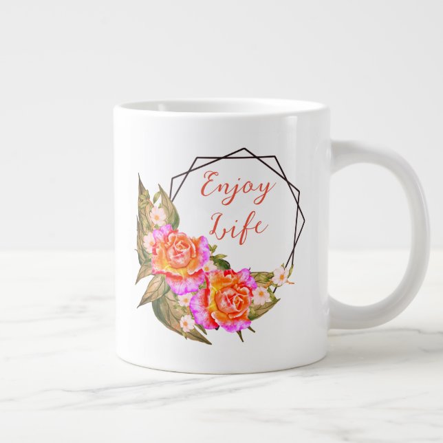 Caneca De Café Grande Aproveite a vida (Direita)