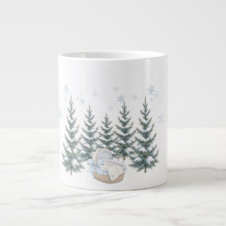 Caneca De Café Grande Aquarela Bebê está frio lá fora chá de bebê