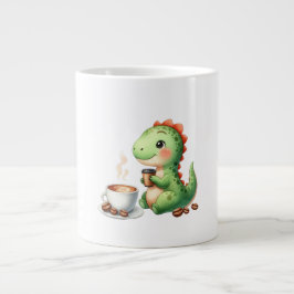 Caneca De Café Grande aquarela Café bebendo de Dinossauro Cinto T Rex