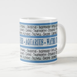 CANECA DE CAFÉ GRANDE AQUARIUS - BEARER DE ÁGUA - JUMBO MUG - TEXTO