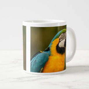 Caneca De Café Grande arara azul e arara-dourada