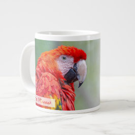Caneca De Café Grande Arara Vermelha Salmo 91:4 KJV