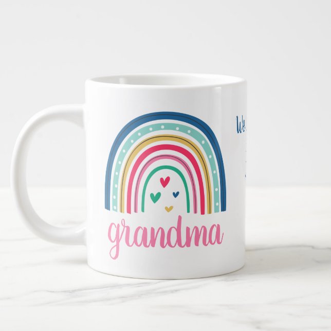 Caneca De Café Grande Arco-íris Avó Personalizado (Esquerda)