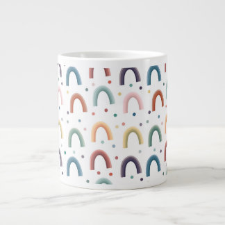 Caneca De Café Grande Arco-íris Boho