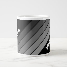 Caneca De Café Grande Arco-íris com Gradiente Escuro e Nome