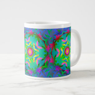 Caneca De Café Grande Arco-Íris Jumbo Mug Geométrico