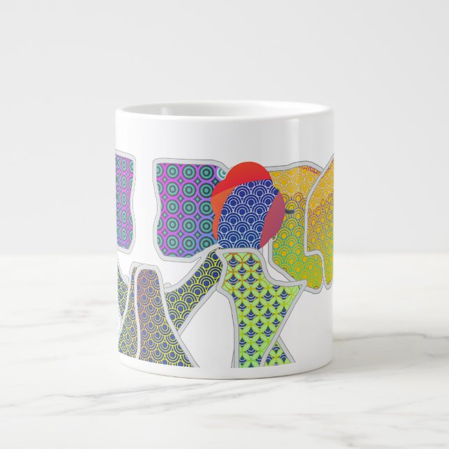 Caneca De Café Grande Arcos com Padrões (Frente)