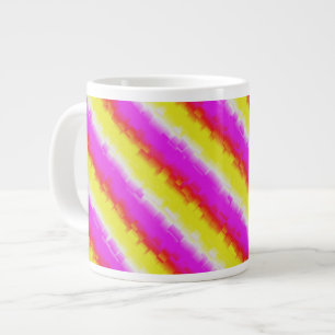 Caneca De Café Grande Ardeco-Arco-Íris, Cor-de-rosa Amarelo