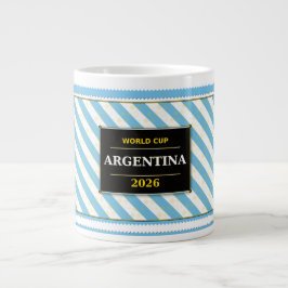 Caneca De Café Grande Argentina Football Fan Flag Colors Stripe Pattern 