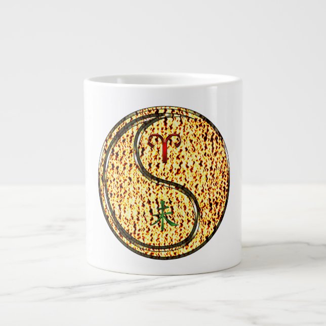Caneca De Café Grande Áries & Cabra de Fogo (Frente)