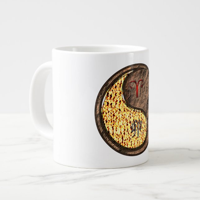 Caneca De Café Grande Áries & Coelho Terra (Frente Esquerda)