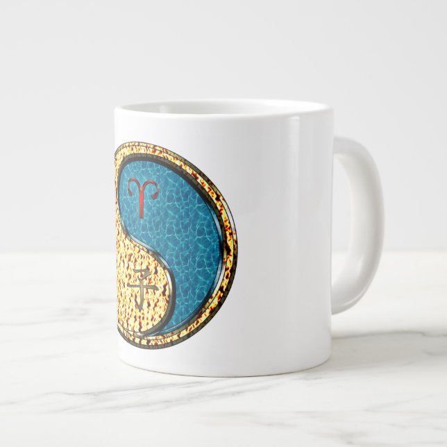 Caneca De Café Grande Áries & Rato de Água (Frente Esquerda)
