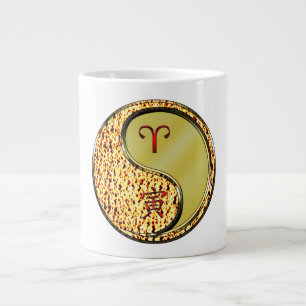 Caneca De Café Grande Áries & Tigre de Metal
