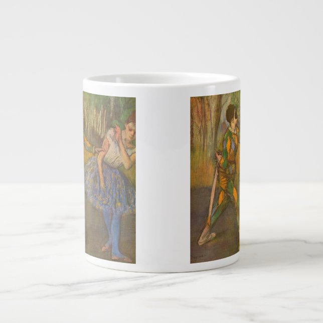 Caneca De Café Grande Arlequim e Colombina de Edgar Degas Arte Antiga (Frente)