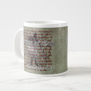 Caneca De Café Grande Armadura de Deus, Ephesianos 6:10-18, Soldado Cris