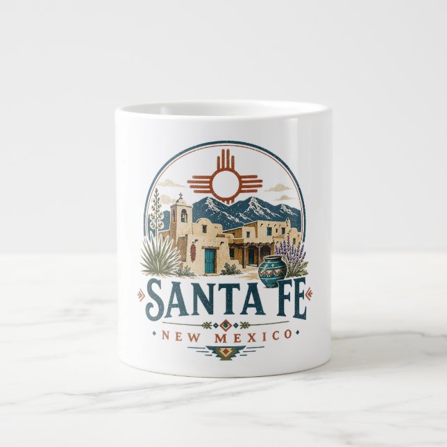 Caneca De Café Grande Arquitetura de Adobe Santa Fe Novo México Sudoeste (Frente)