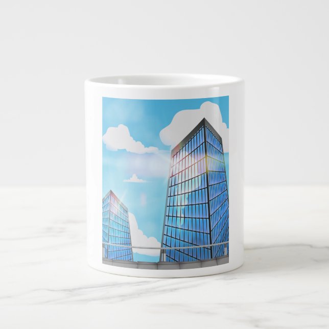 Caneca De Café Grande Arranha-céus Torre Gêmea (Frente)