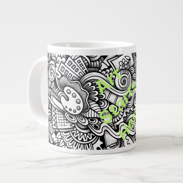 Caneca De Café Grande Art Mug (Frente Esquerda)