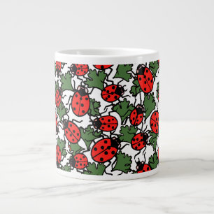 Caneca De Café Grande Art Nouveau Ladybug Insetos Padrão