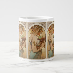 Caneca De Café Grande Art Nouveau por Alphonse Mucha-c 1897 "Fruta"