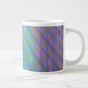 Caneca De Café Grande Arte abstrata colorida única P34