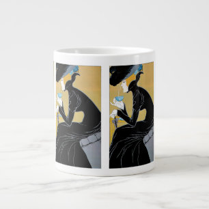 Caneca De Café Grande Arte Antiga Modernista, Senhora Bebendo Chá Marco 