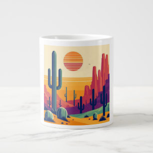 Caneca De Café Grande Arte colorida do deserto do sudoeste