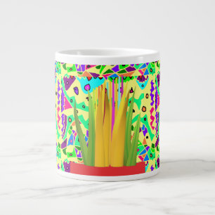 Caneca De Café Grande Arte com padrão bonito britânico surreal