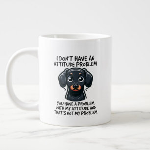Caneca De Café Grande Arte com palavras de cão sarcasmo engraçado atitud