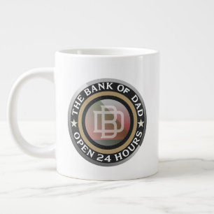 Caneca De Café Grande Arte com palavras do banco do Pai engraçado 
